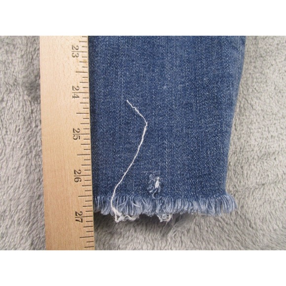 Abercrombie Fitch Jeans Womens 4 Blue Denim Low Rise Ankle Pockets‎ Frayed - Picture 7 of 8